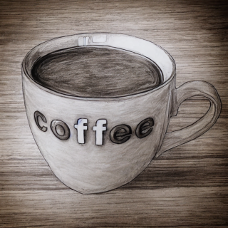 a hand drawing coffee cup