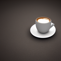 A cup of coffee, plain background, 3d blender render