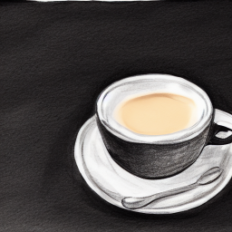 A cup of coffee, plain background, by hand drawing