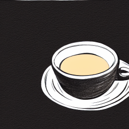 A cup of coffee, plain background, hand drawing