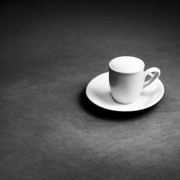 A cup of coffee, plain background, monotone