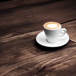 A cup of coffee, plain background, photogenic