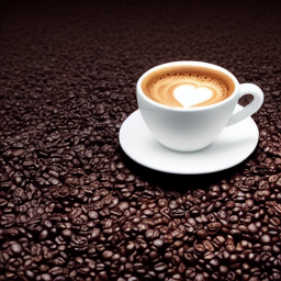 A cup of coffee, plain background, RGB